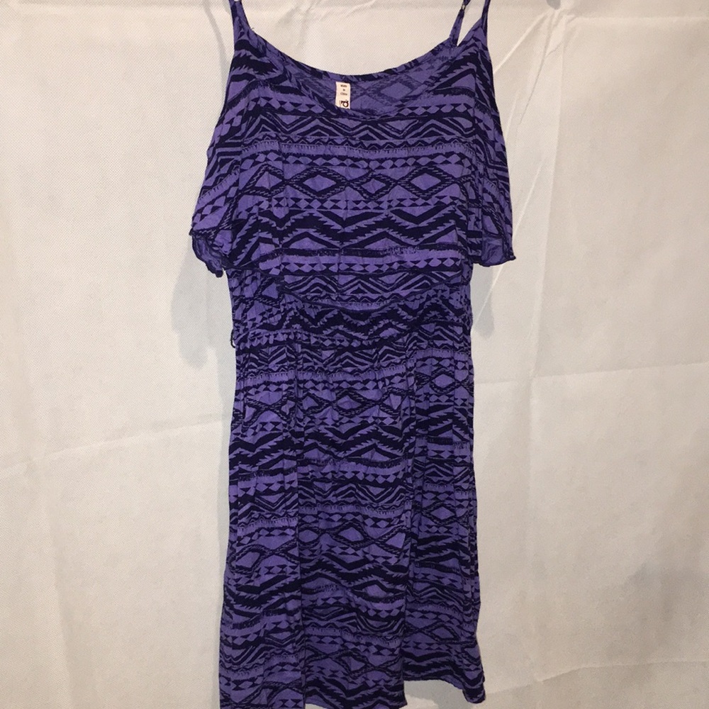 Mudd Spaghetti Strap Casual Mini Dress | Purple and Black | Junior Size M